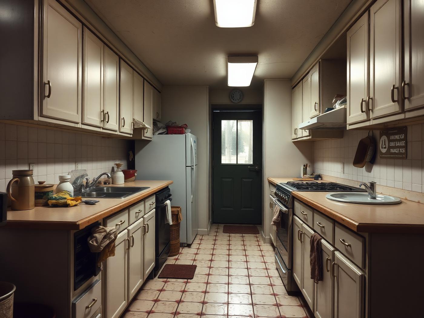 Small cramped kitchen before renovation